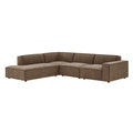 Restore 4-Piece Performance Fabric Upholstered Modular L-Shaped Sofa - Mocha (Chair, Chaise, Chair, Corner Chair)