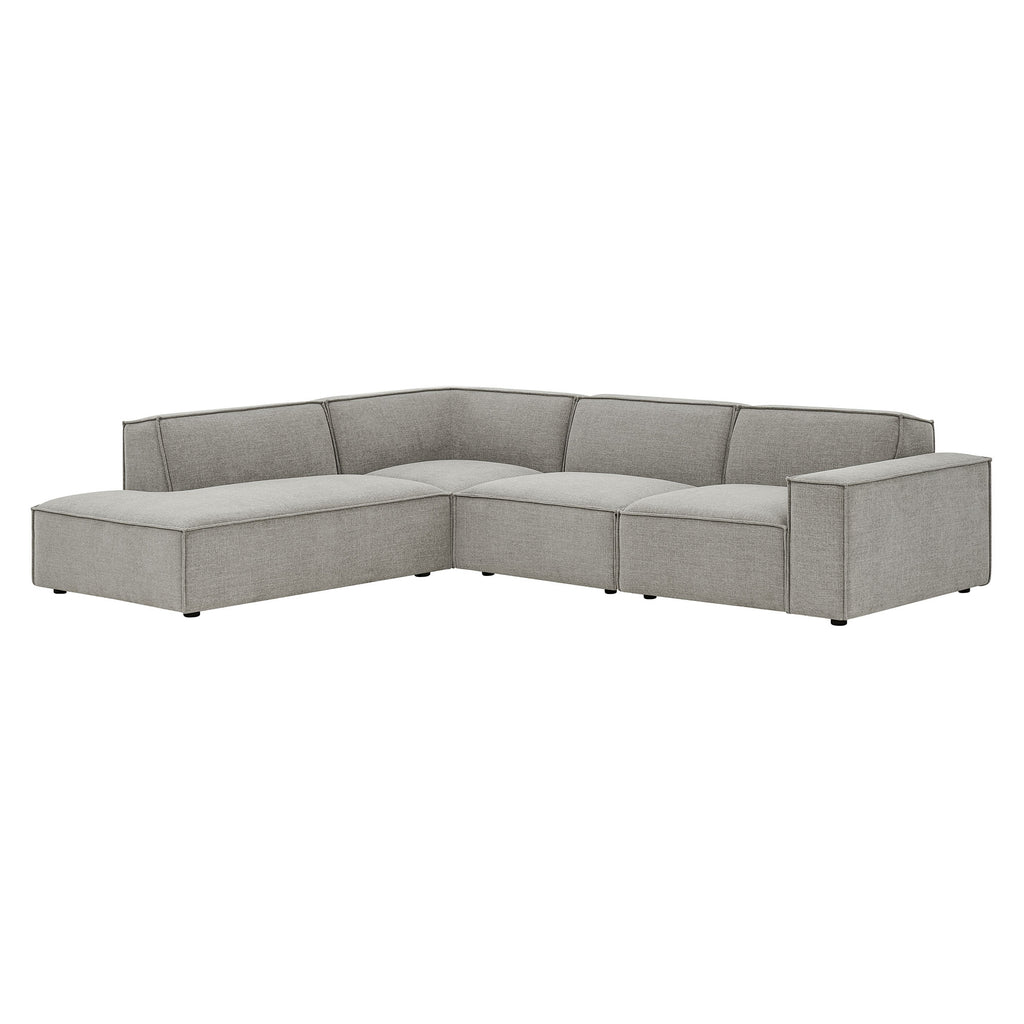 Restore 4-Piece Performance Fabric Upholstered Modular L-Shaped Sofa - Pewter (Chair, Chaise, Chair, Corner Chair)