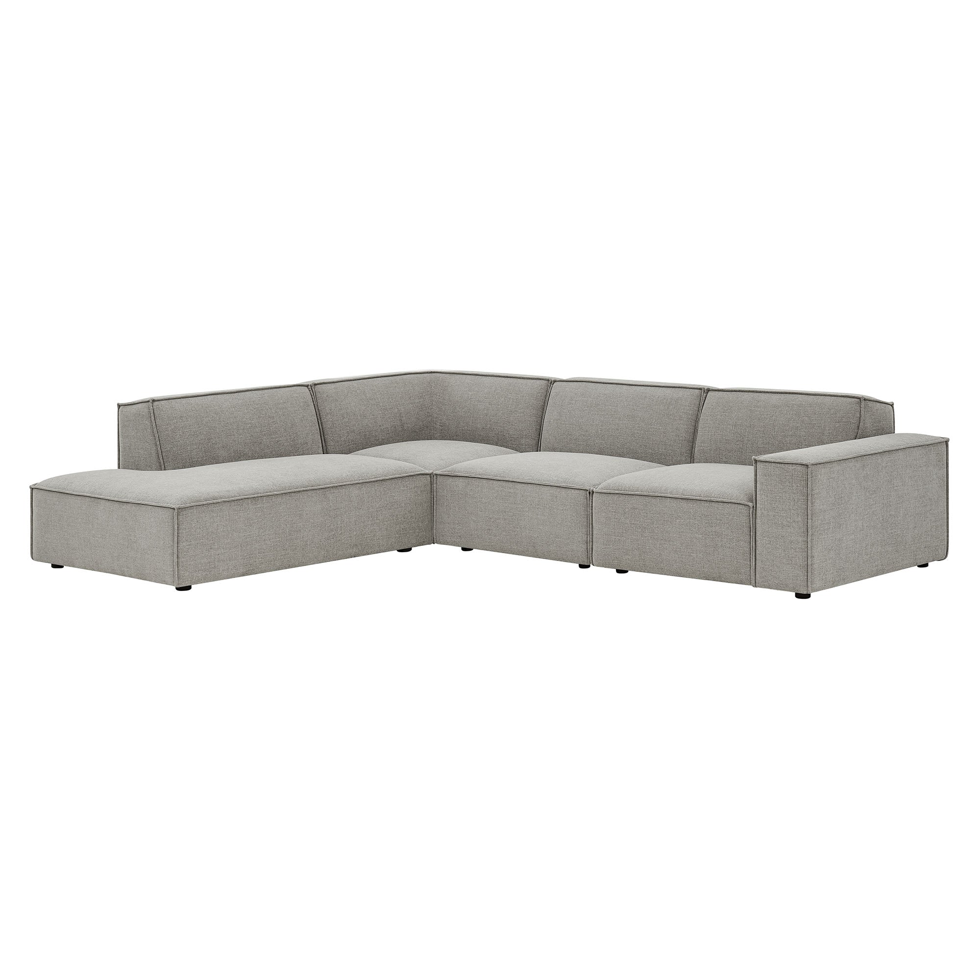 Restore 4-Piece Performance Fabric Upholstered Modular L-Shaped Sofa - Pewter (Chair, Chaise, Chair, Corner Chair)