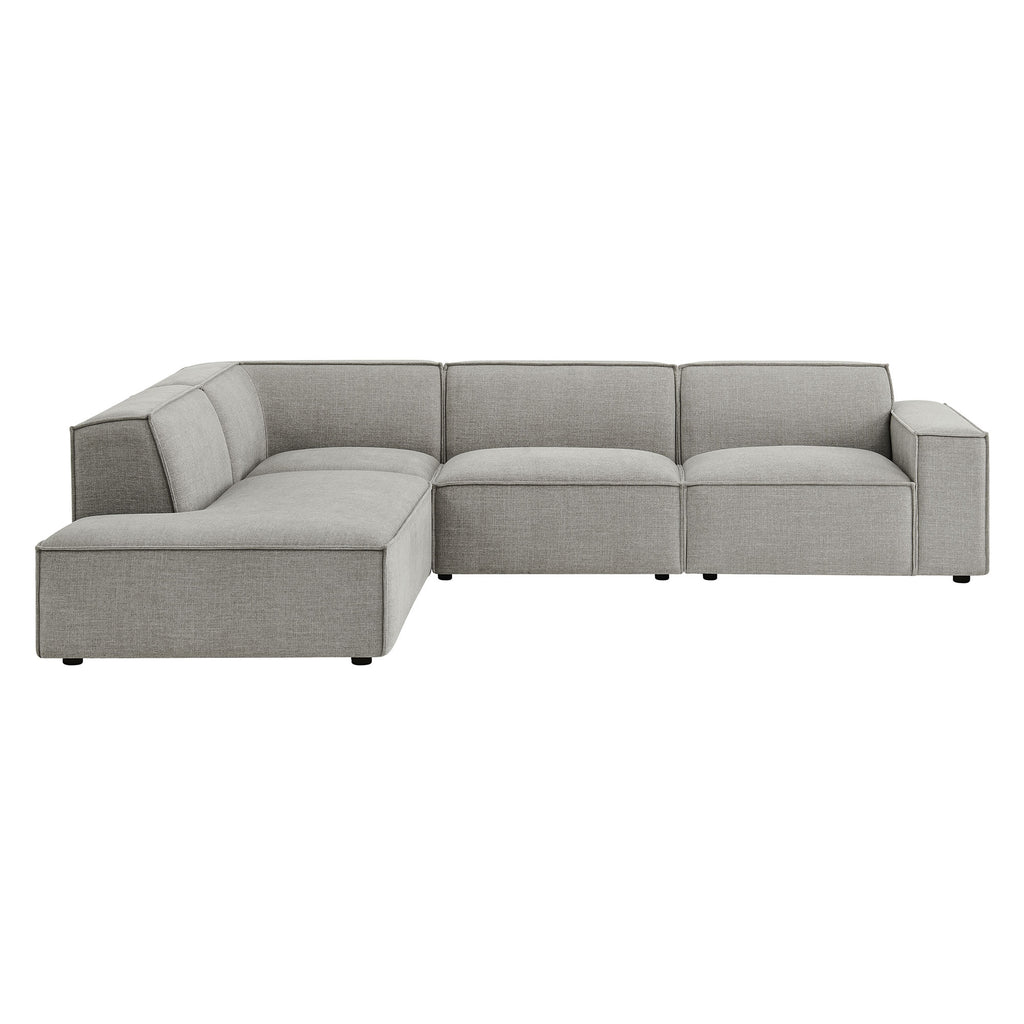 Restore 4-Piece Performance Fabric Upholstered Modular L-Shaped Sofa - Pewter (Chair, Chaise, Chair, Corner Chair)