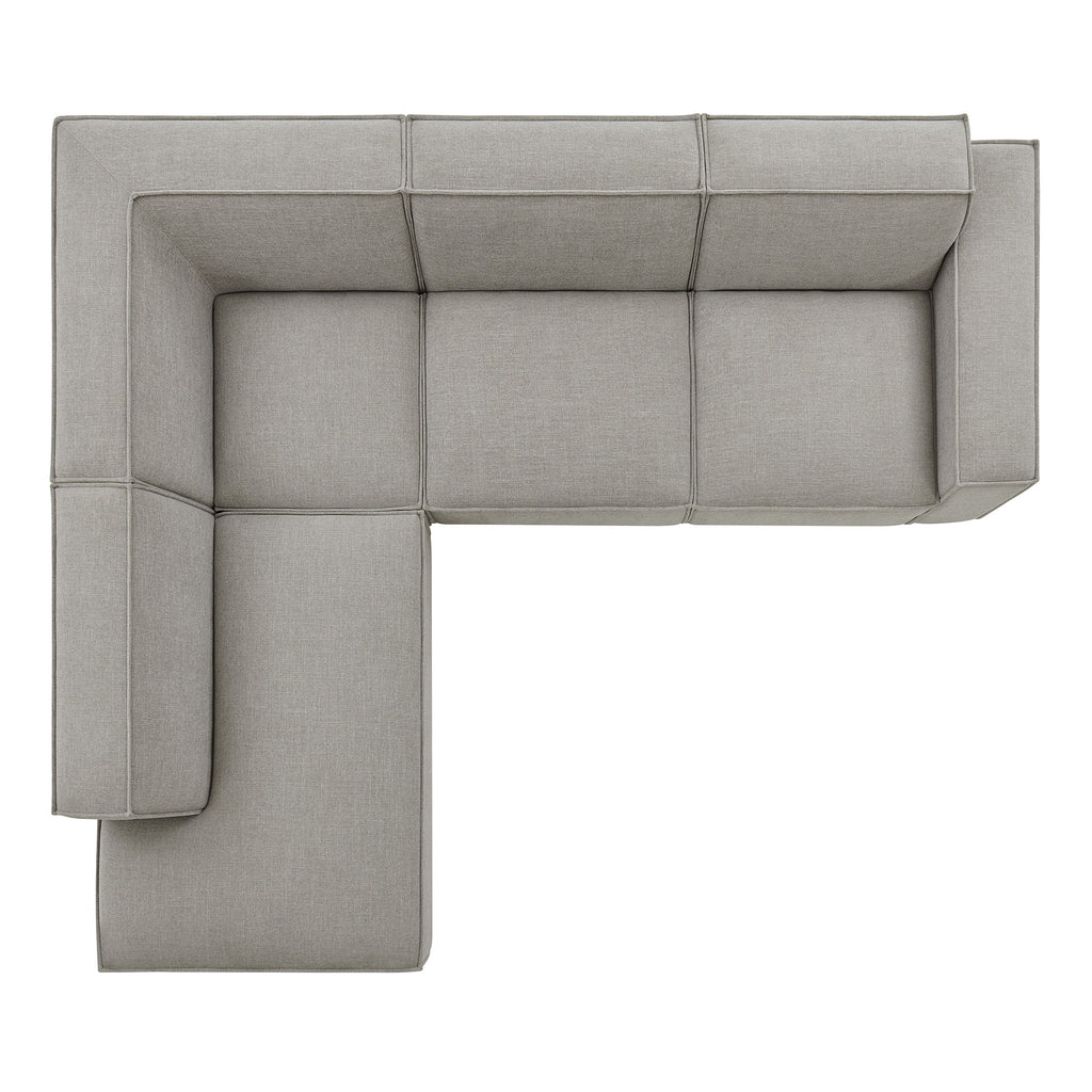 Restore 4-Piece Performance Fabric Upholstered Modular L-Shaped Sofa - Pewter (Chair, Chaise, Chair, Corner Chair)