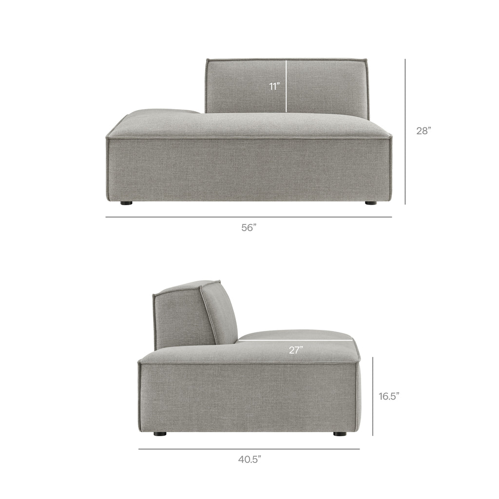 Restore 4-Piece Performance Fabric Upholstered Modular L-Shaped Sofa - Pewter (Chair, Chaise, Chair, Corner Chair)