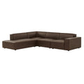 Restore 4-Piece Vegan Leather Modular L-Shaped Sofa - Espresso (Chair, Chaise, Chair, Corner Chair)