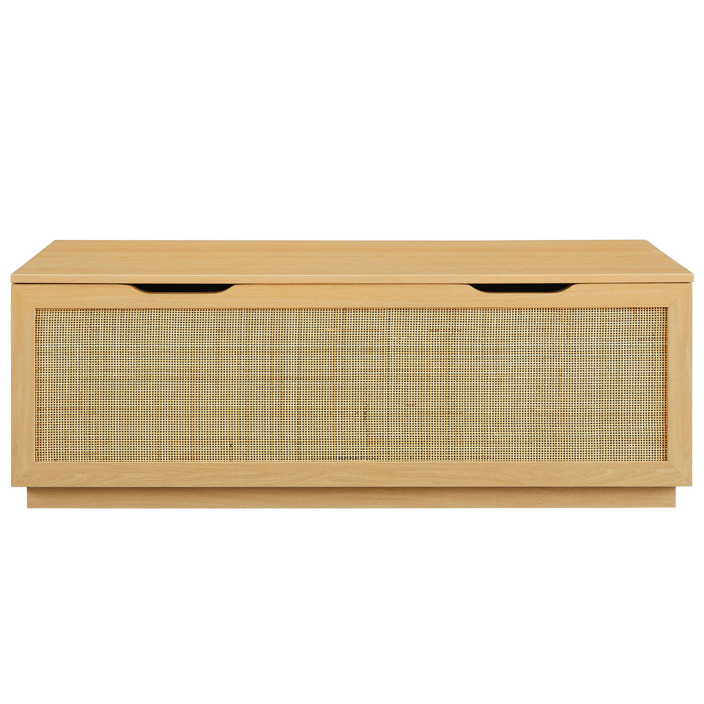 Soma 47" Rattan Storage Bench - Oak
