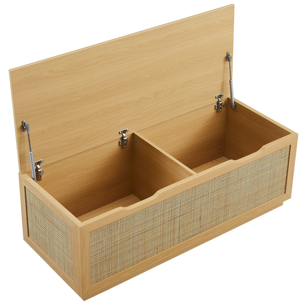 Soma 47" Rattan Storage Bench - Oak