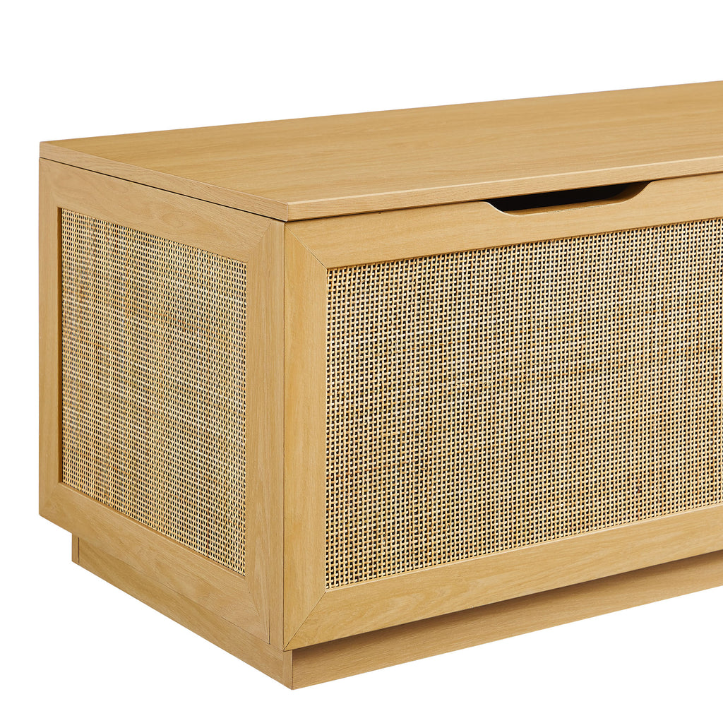 Soma 47" Rattan Storage Bench - Oak