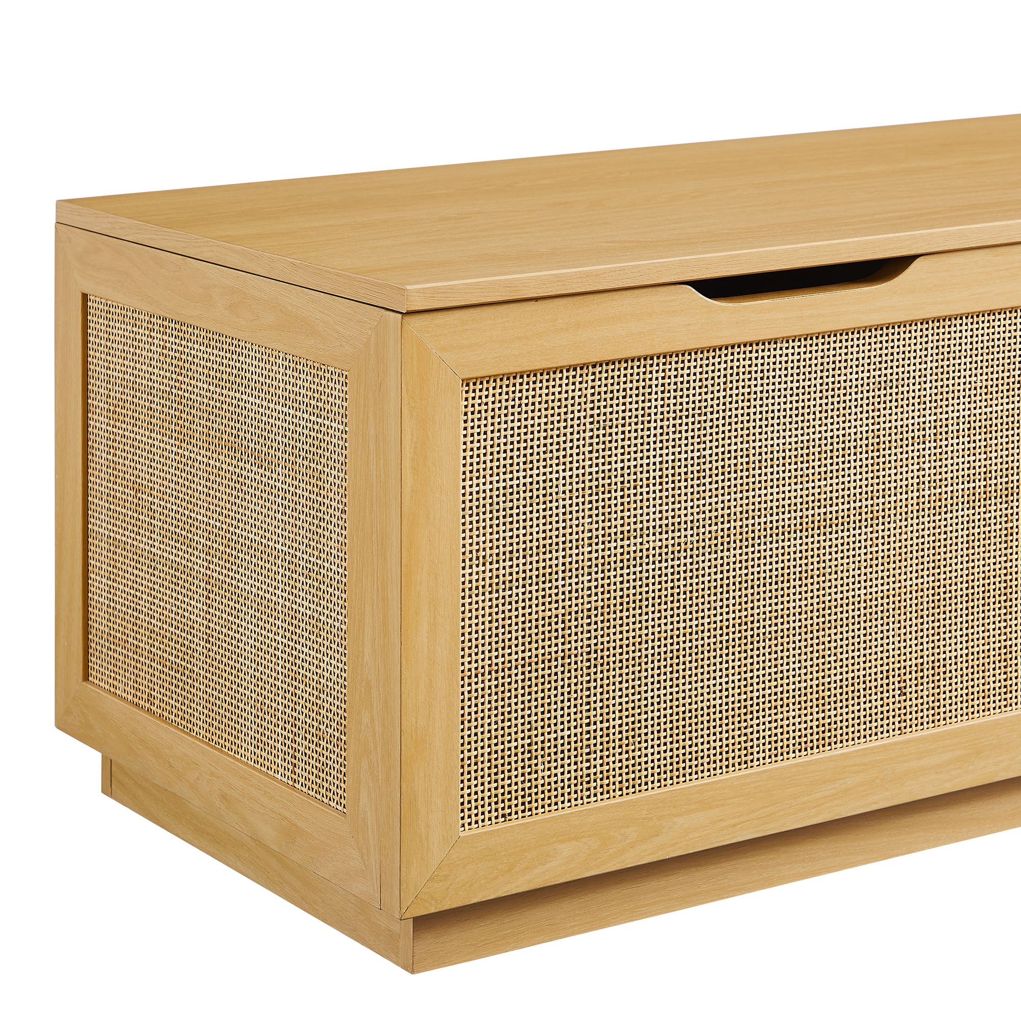 Soma 47" Rattan Storage Bench - Oak