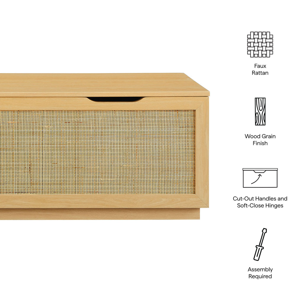Soma 47" Rattan Storage Bench - Oak