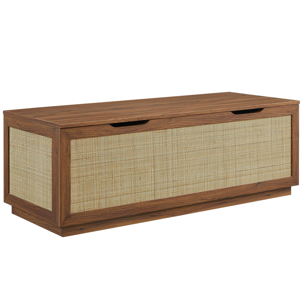 Soma 47" Rattan Storage Bench - Walnut