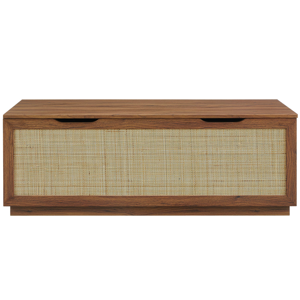 Soma 47" Rattan Storage Bench - Walnut