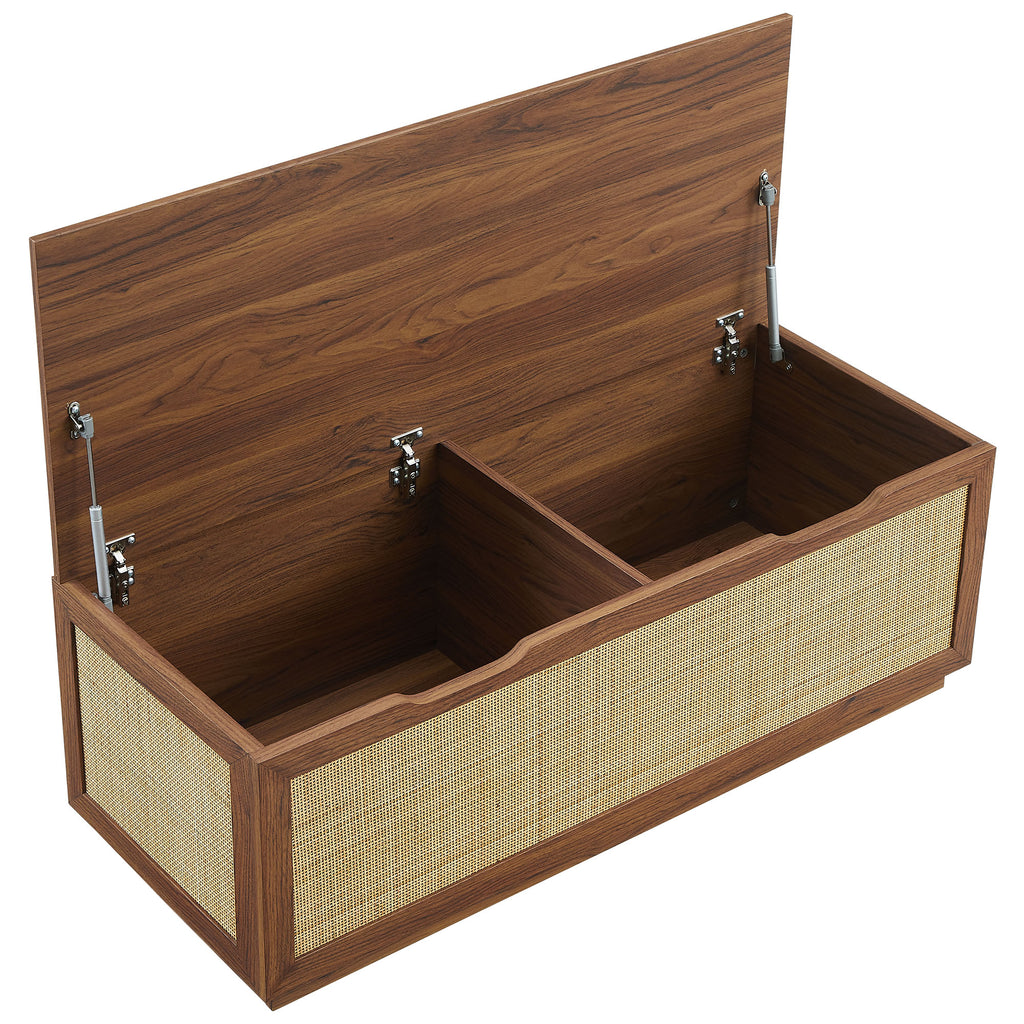 Soma 47" Rattan Storage Bench - Walnut