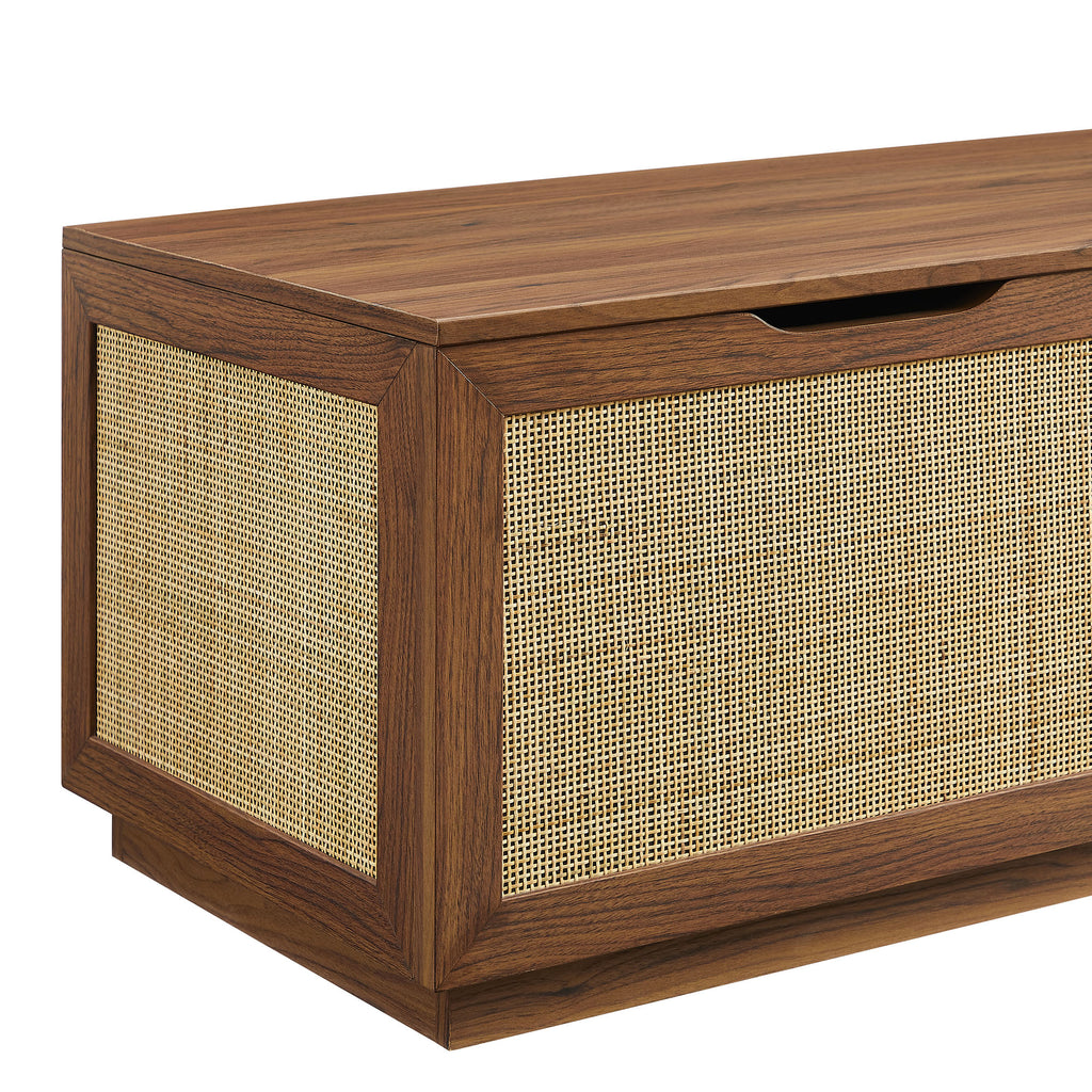 Soma 47" Rattan Storage Bench - Walnut