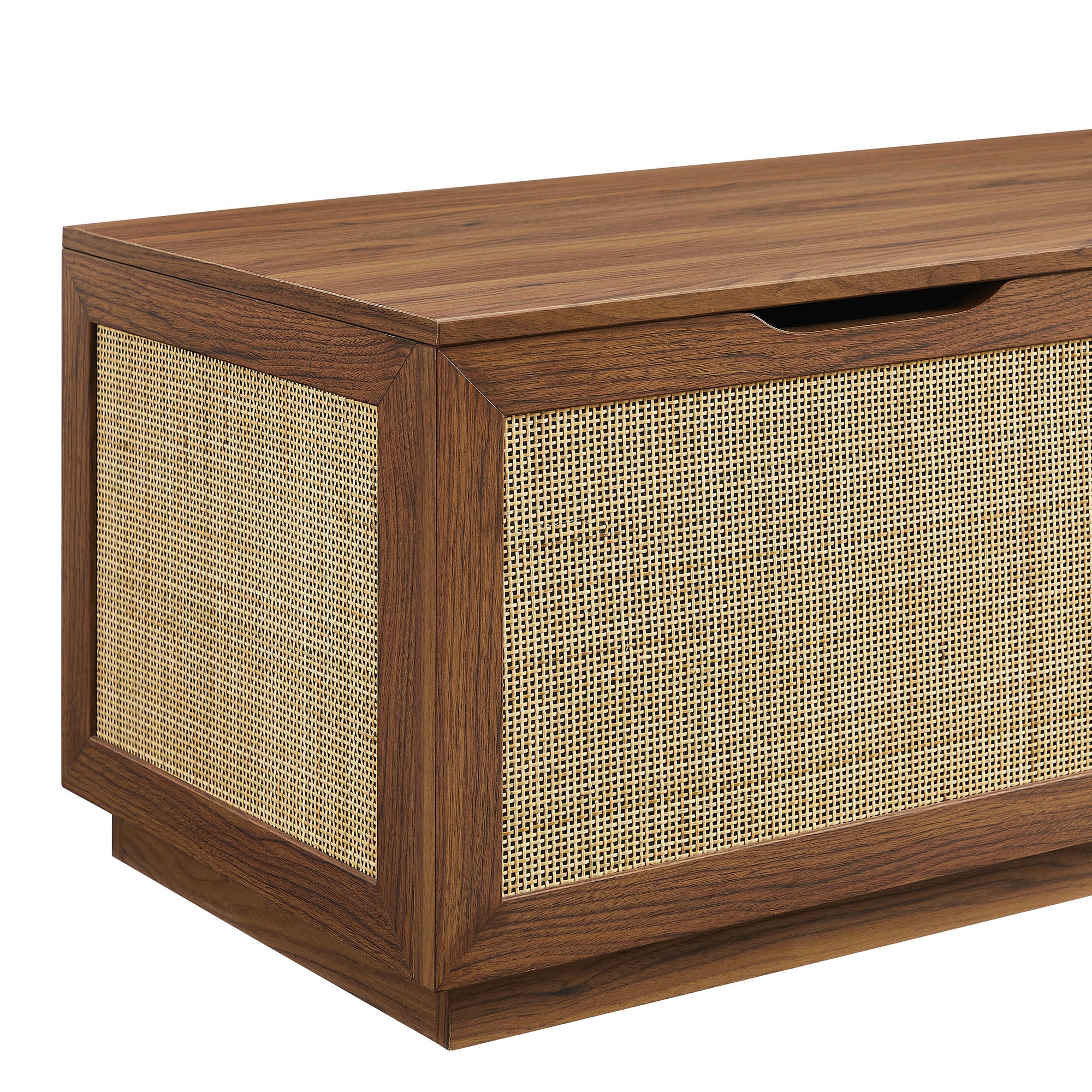Soma 47" Rattan Storage Bench - Walnut