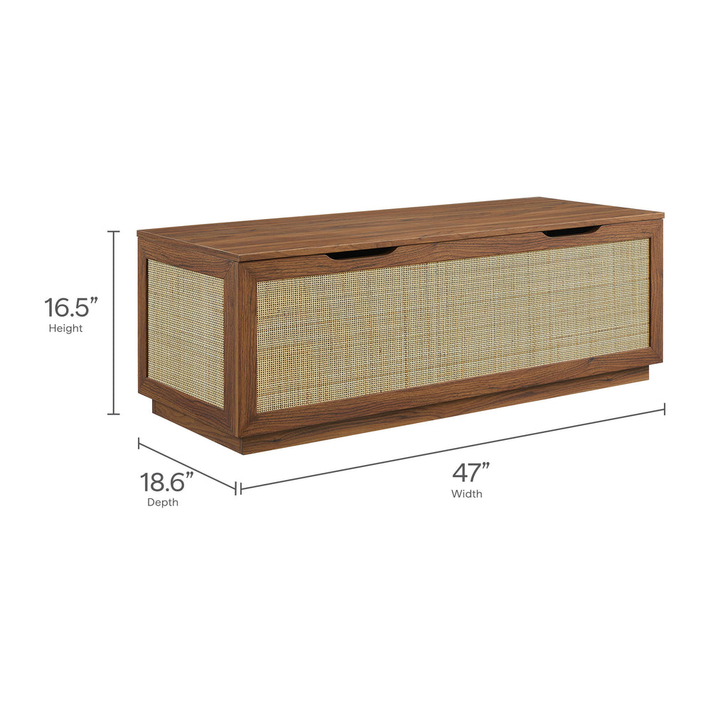 Soma 47" Rattan Storage Bench - Walnut