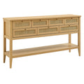Soma 62 Inch Rattan Console Table - Oak