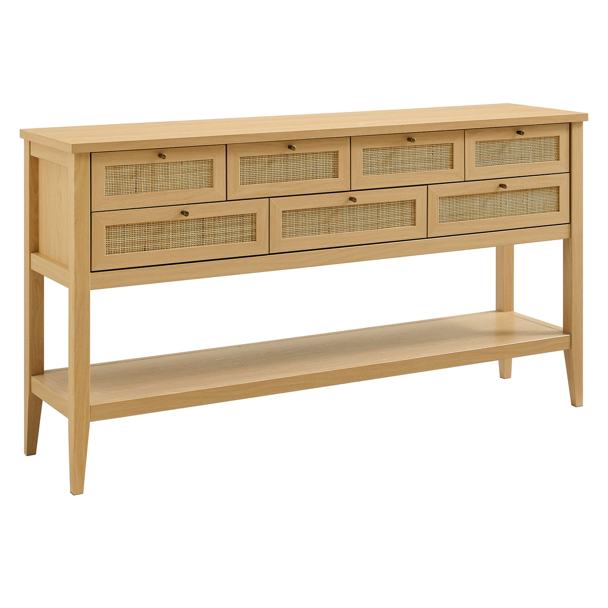 Soma 62 Inch Rattan Console Table - Oak