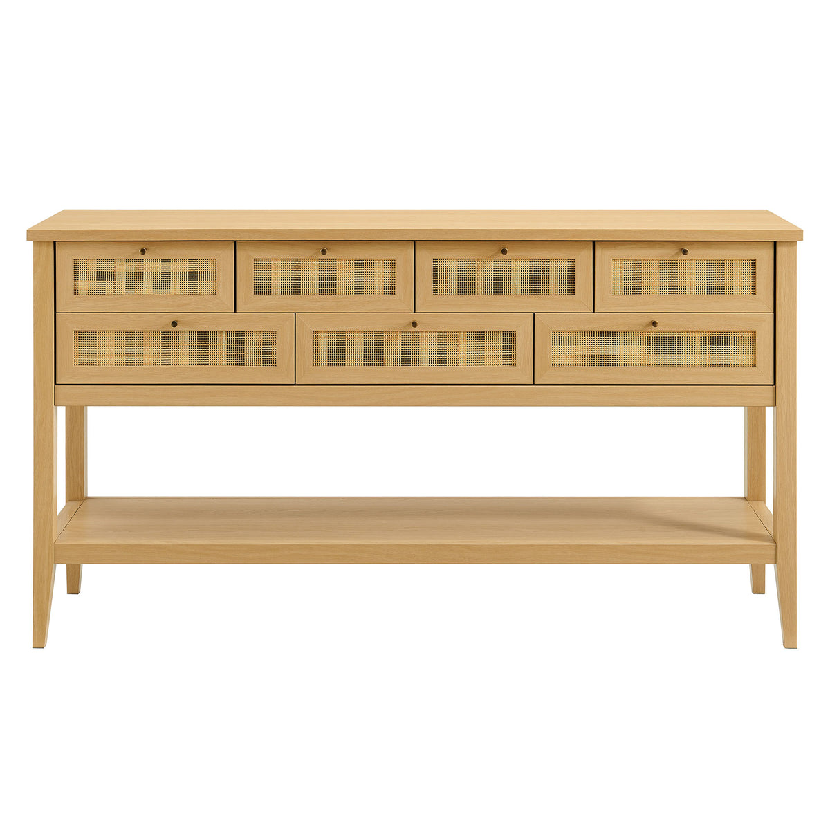 Soma 62 Inch Rattan Console Table - Oak