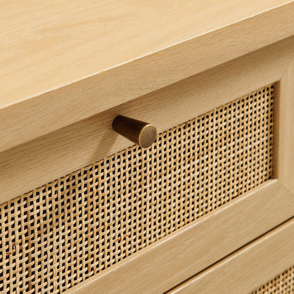 Soma 62 Inch Rattan Console Table - Oak