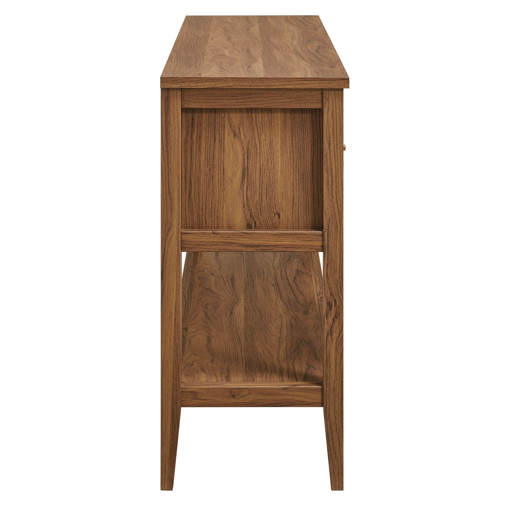 Soma 62 Inch Rattan Console Table - Walnut
