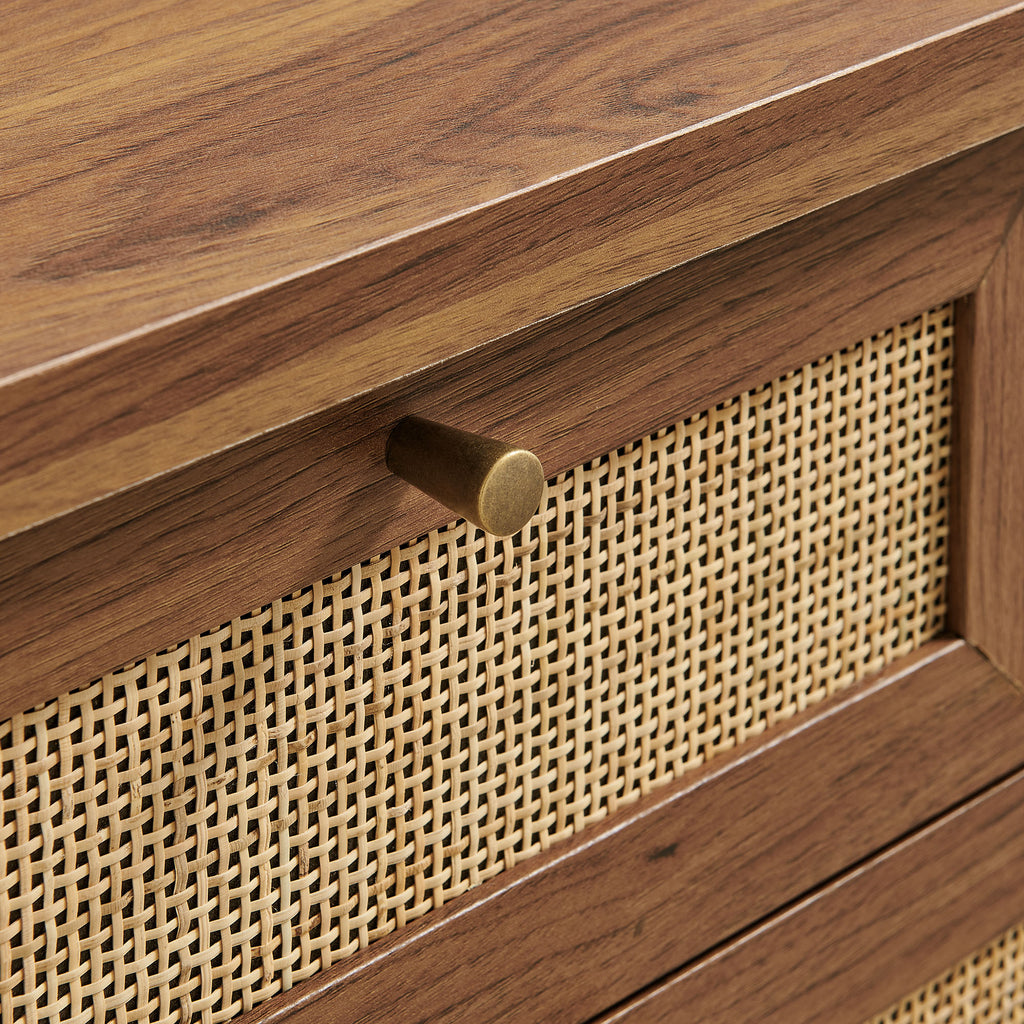 Soma 62 Inch Rattan Console Table - Walnut