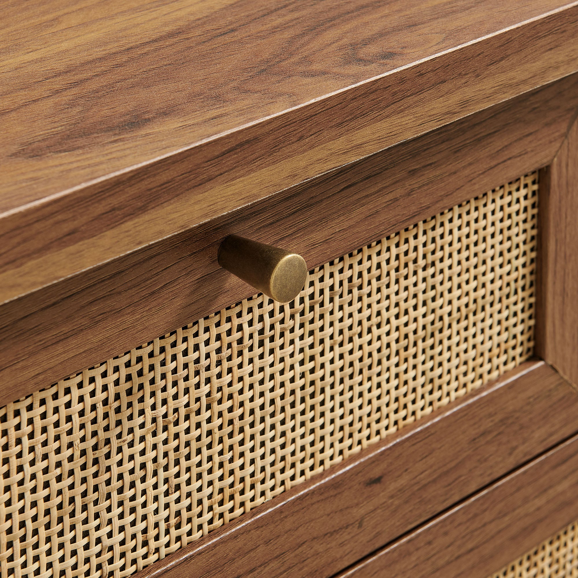 Soma 62 Inch Rattan Console Table - Walnut