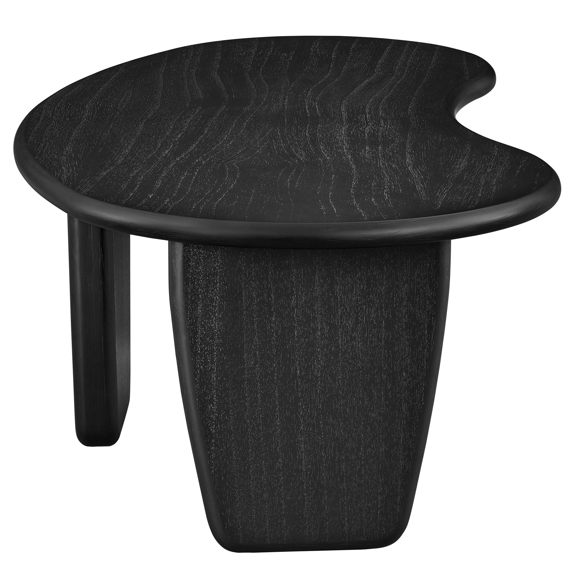 Vetra Kidney-Shaped Free Coffee Table - Black