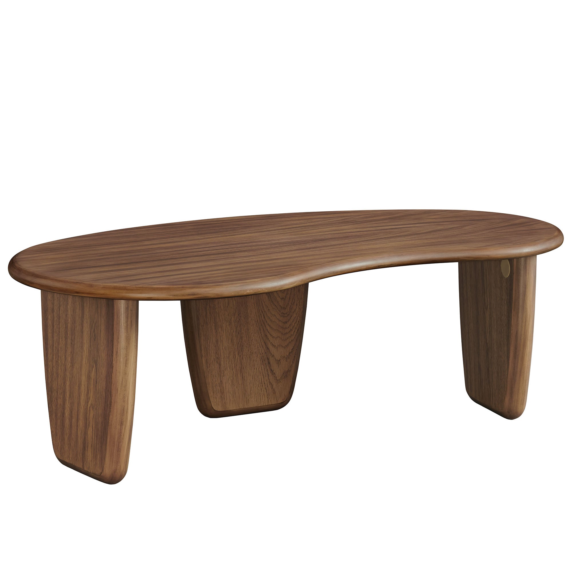Vetra Kidney-Shaped Free Coffee Table - Walnut