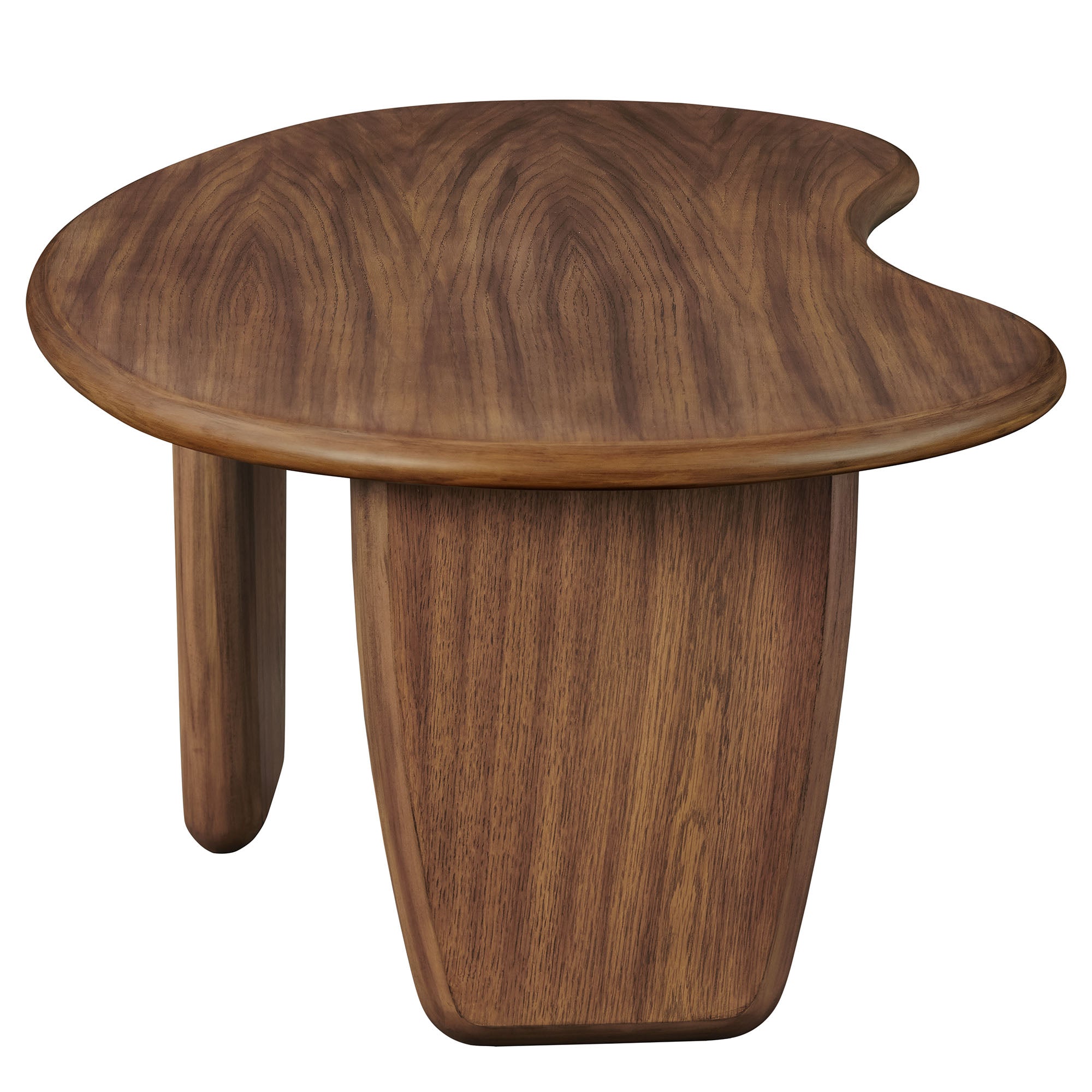 Vetra Kidney-Shaped Free Coffee Table - Walnut
