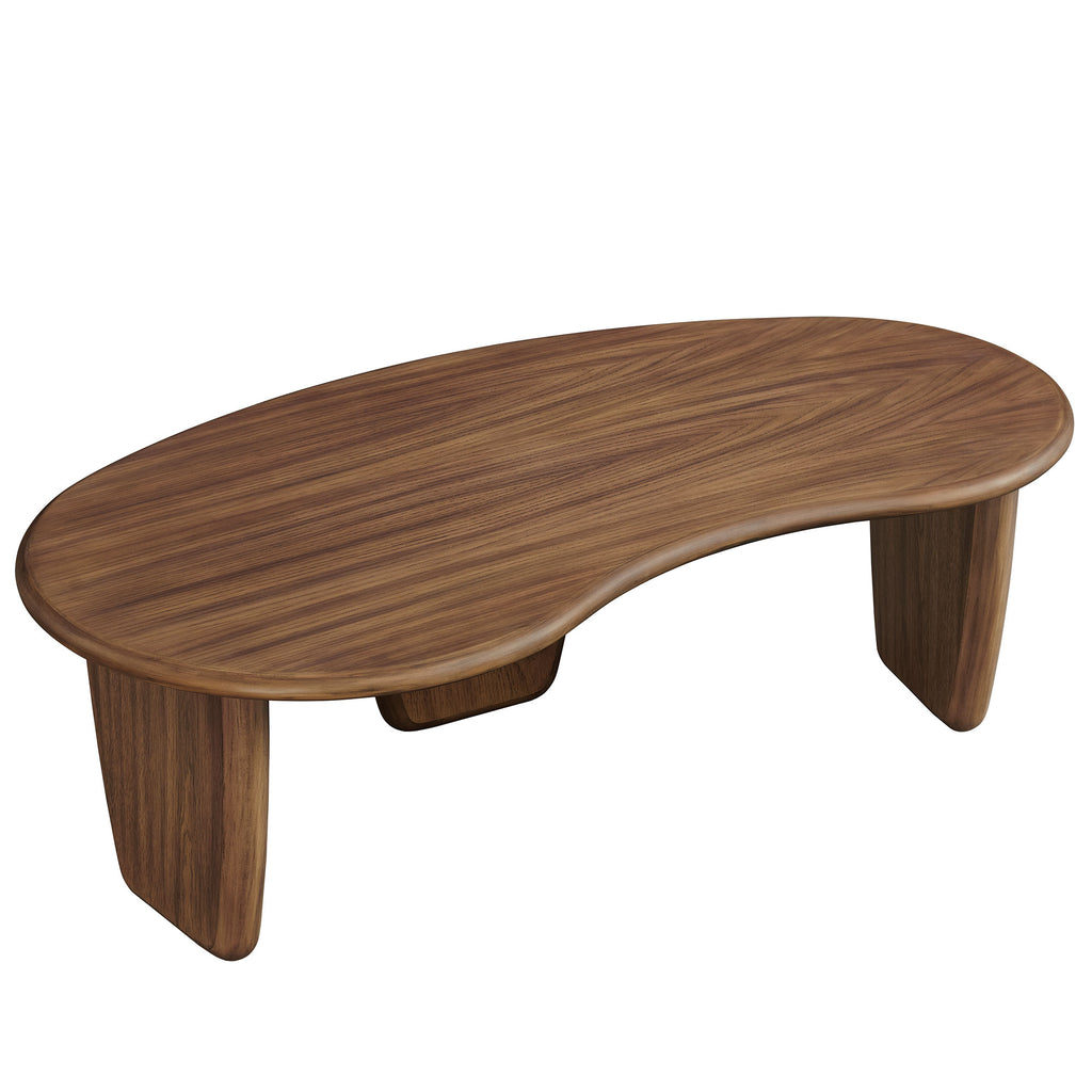 Vetra Kidney-Shaped Free Coffee Table - Walnut
