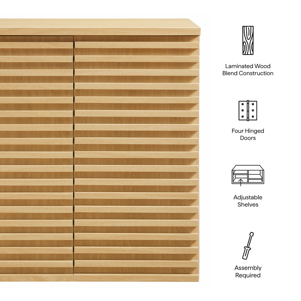 Render Wall Mounted Bathroom Cabinet - Oak