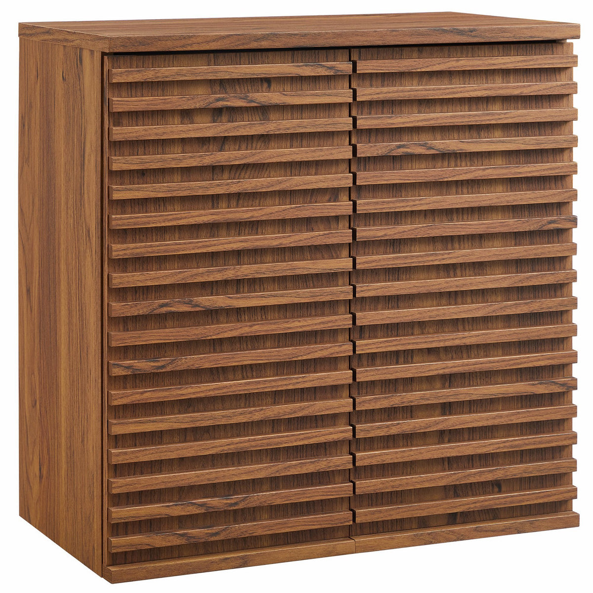 Render Wall Mounted Bathroom Cabinet - Walnut