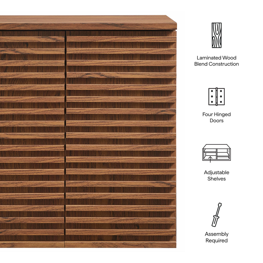 Render Wall Mounted Bathroom Cabinet - Walnut