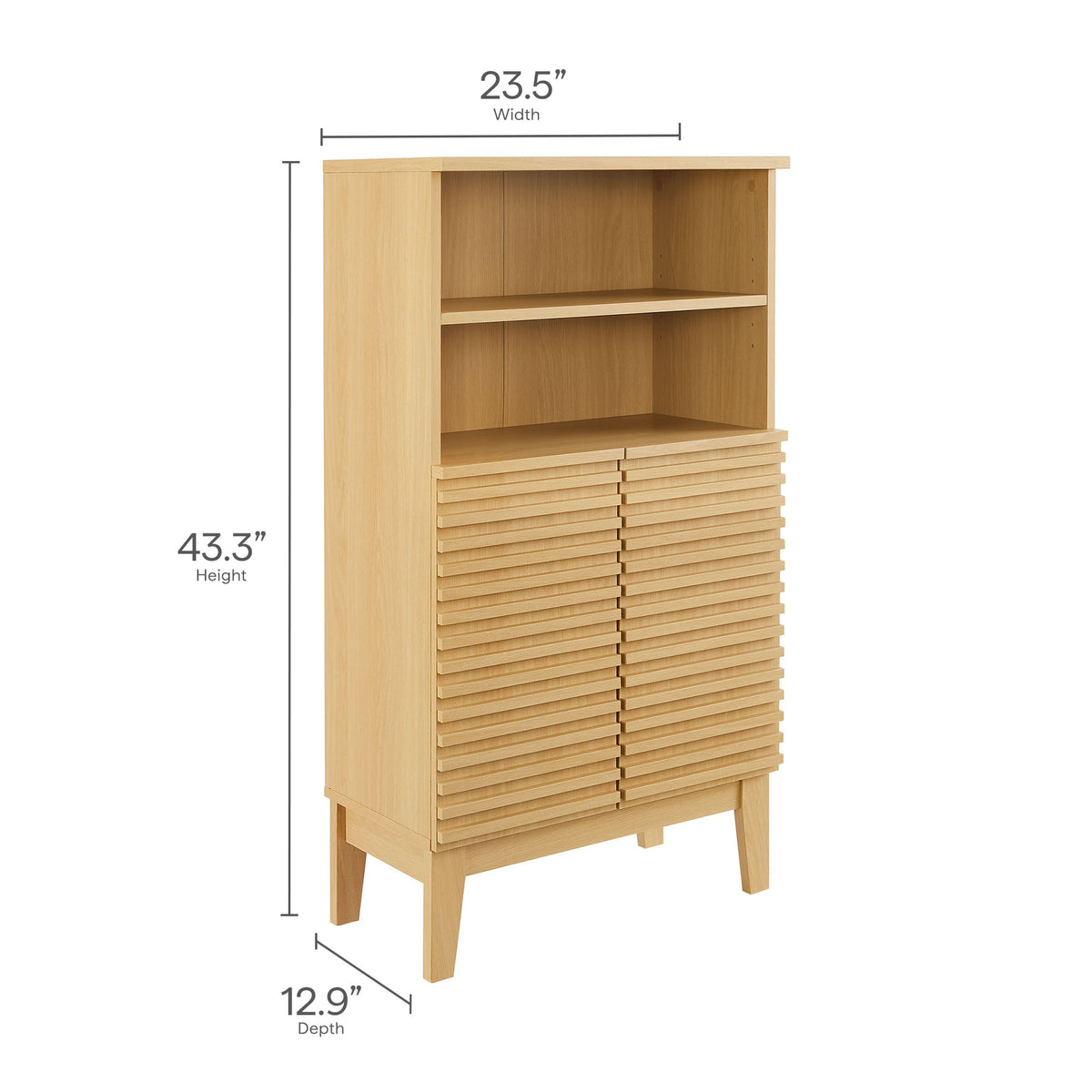 Render Freestanding Bathroom Storage Cabinet - Oak