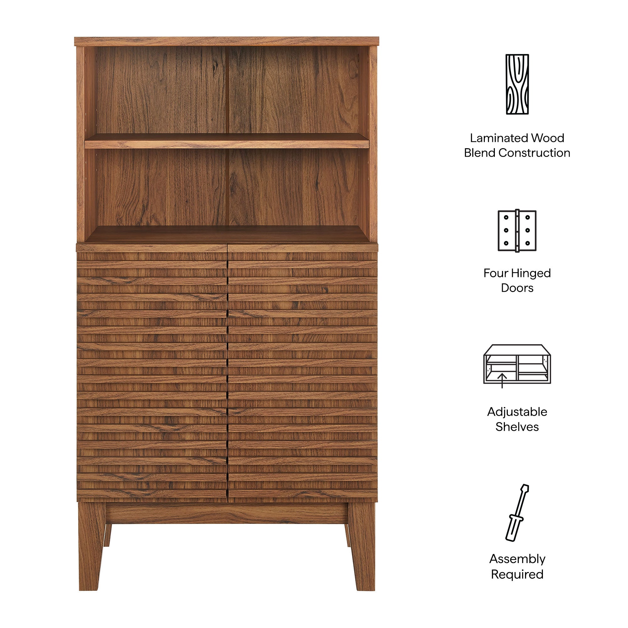 Render Freestanding Bathroom Storage Cabinet - Walnut