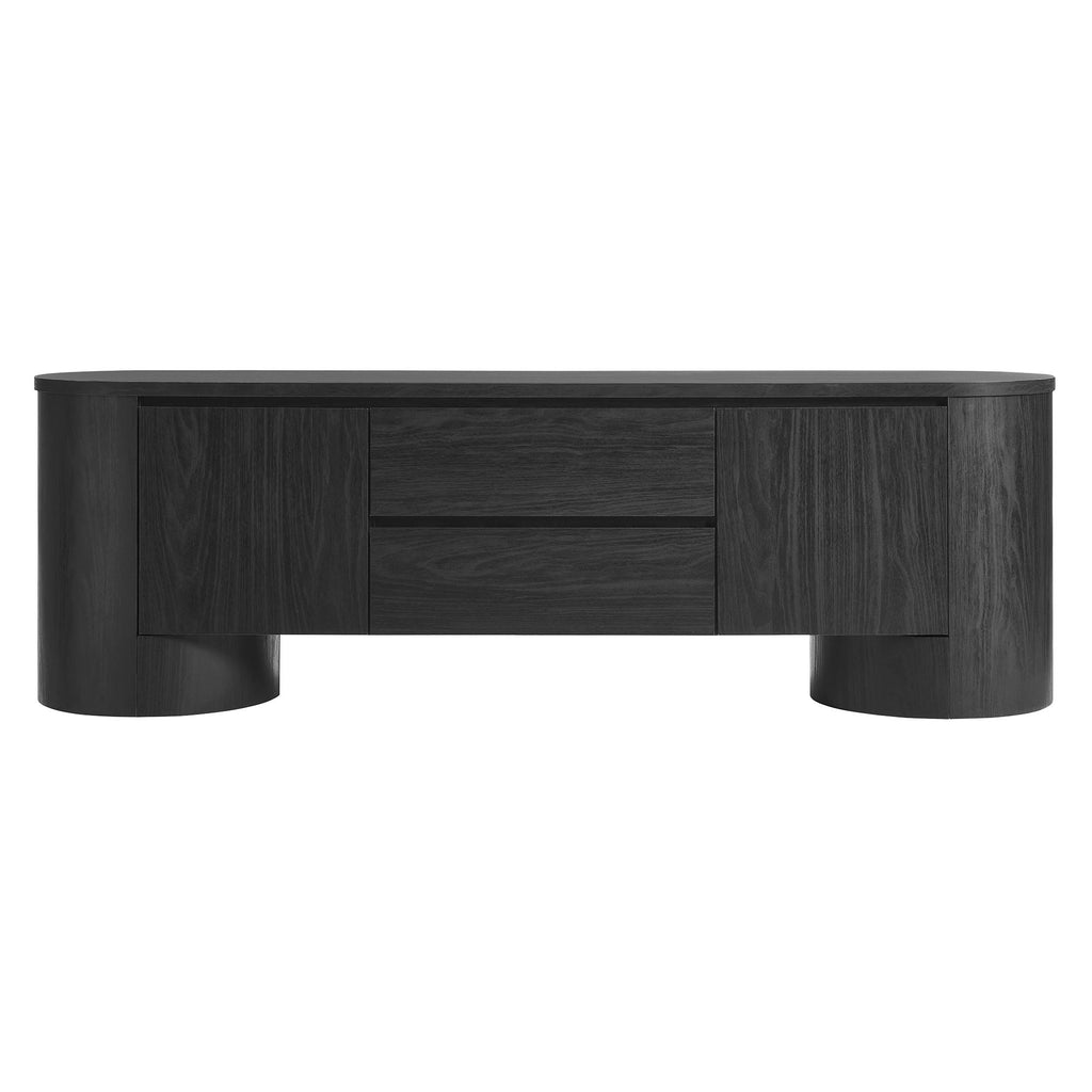 Duval 71 Inch Oval TV Cabinet - Black