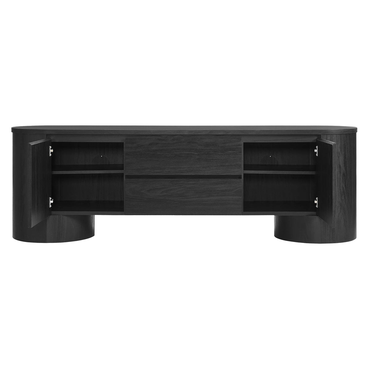 Duval 71 Inch Oval TV Cabinet - Black