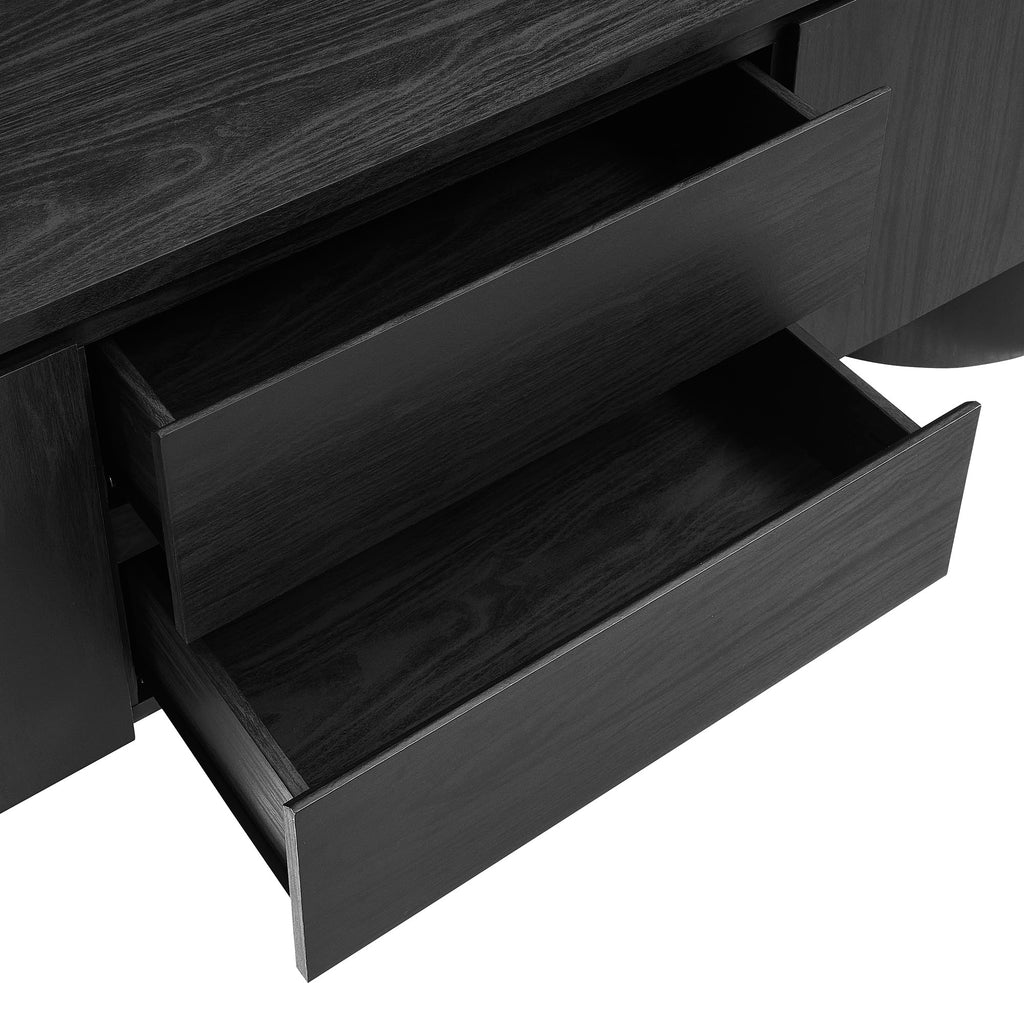 Duval 71 Inch Oval TV Cabinet - Black