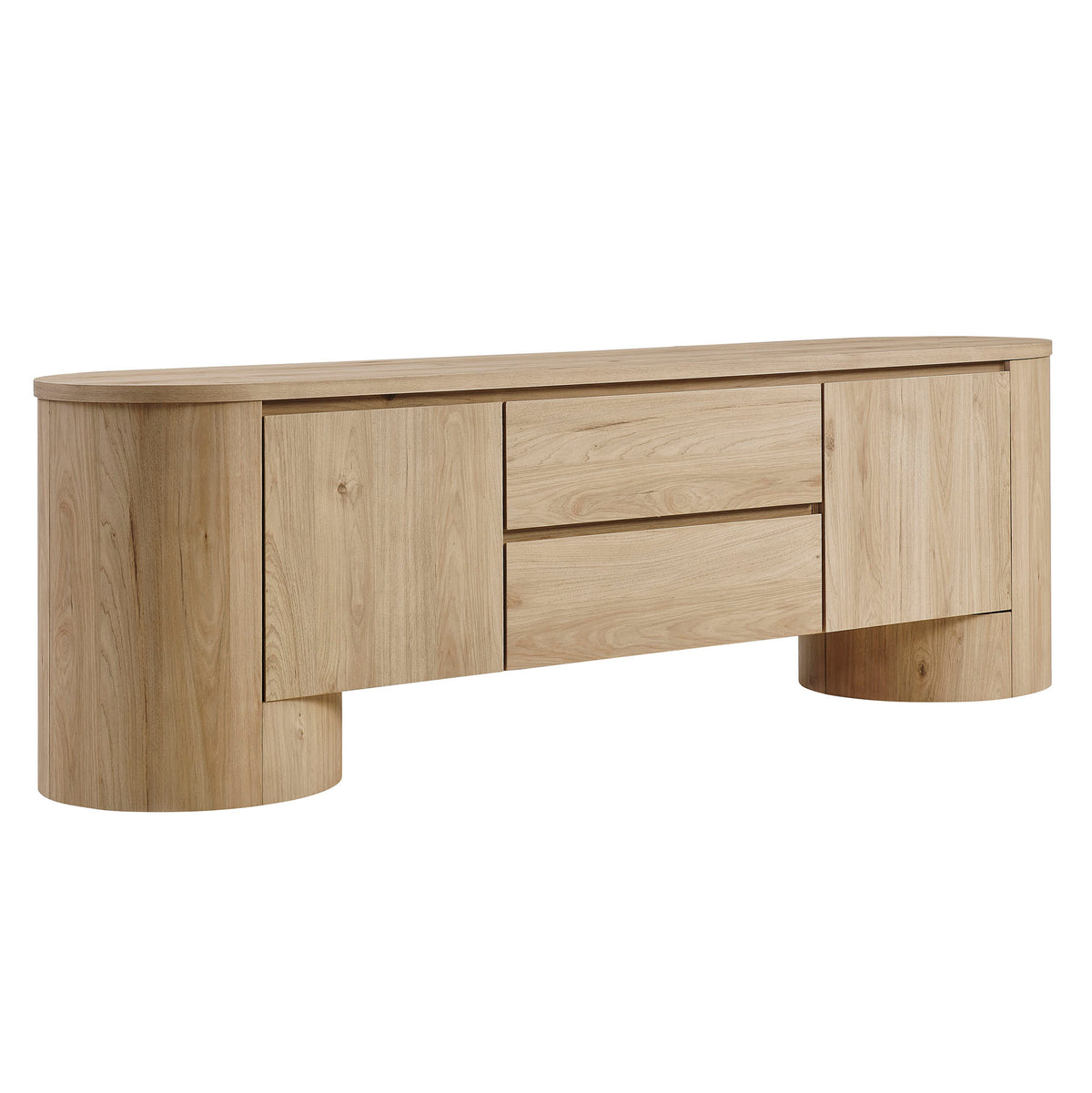Duval 71 Inch Oval TV Cabinet - Light Oak