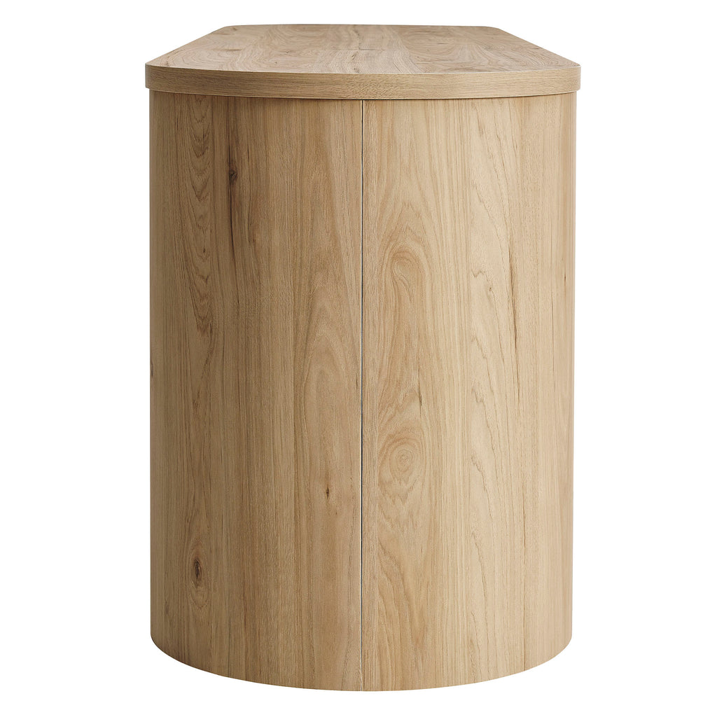 Duval 71 Inch Oval TV Cabinet - Light Oak