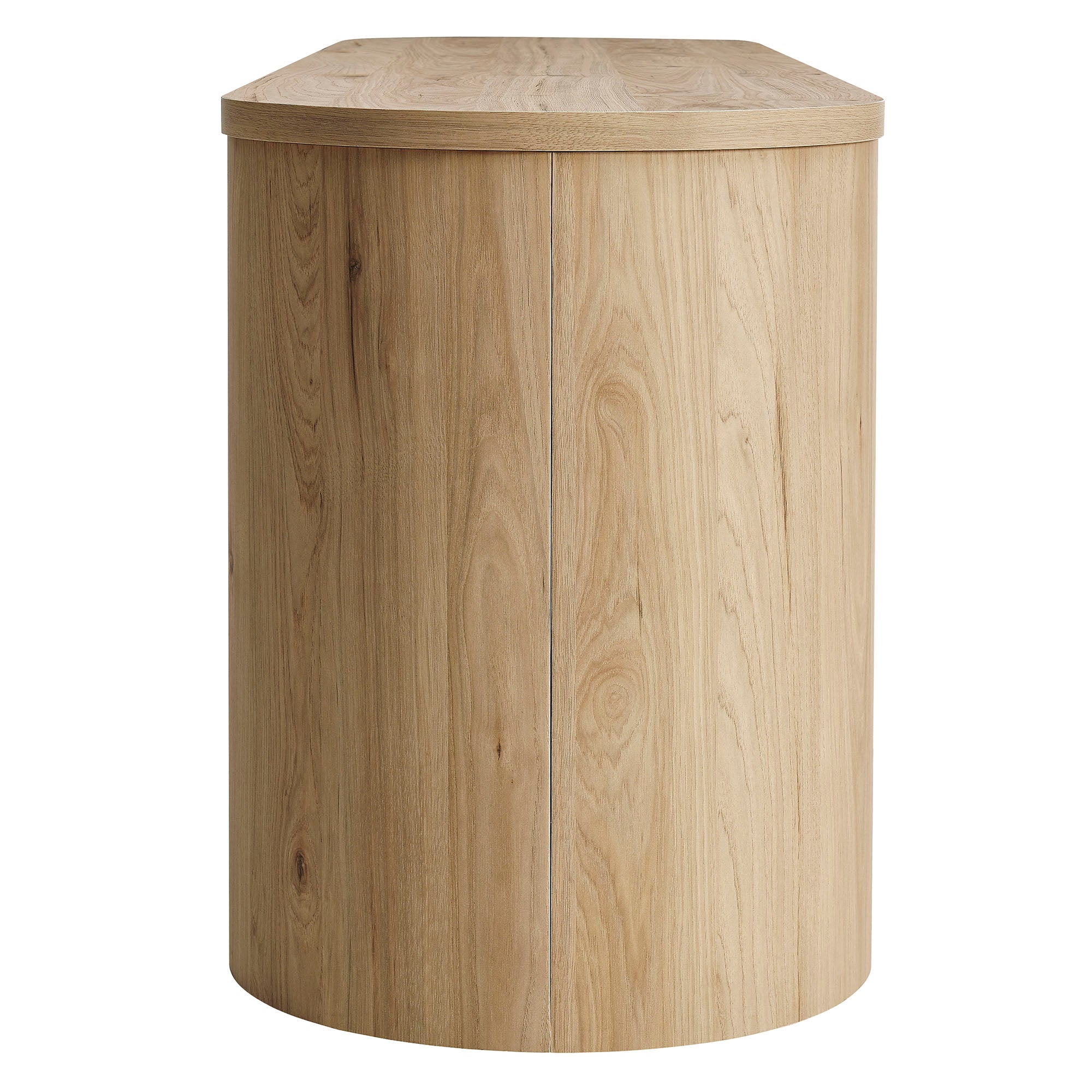 Duval 71 Inch Oval TV Cabinet - Light Oak