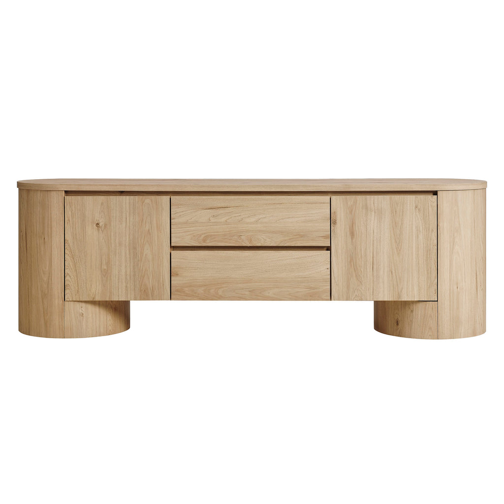 Duval 71 Inch Oval TV Cabinet - Light Oak