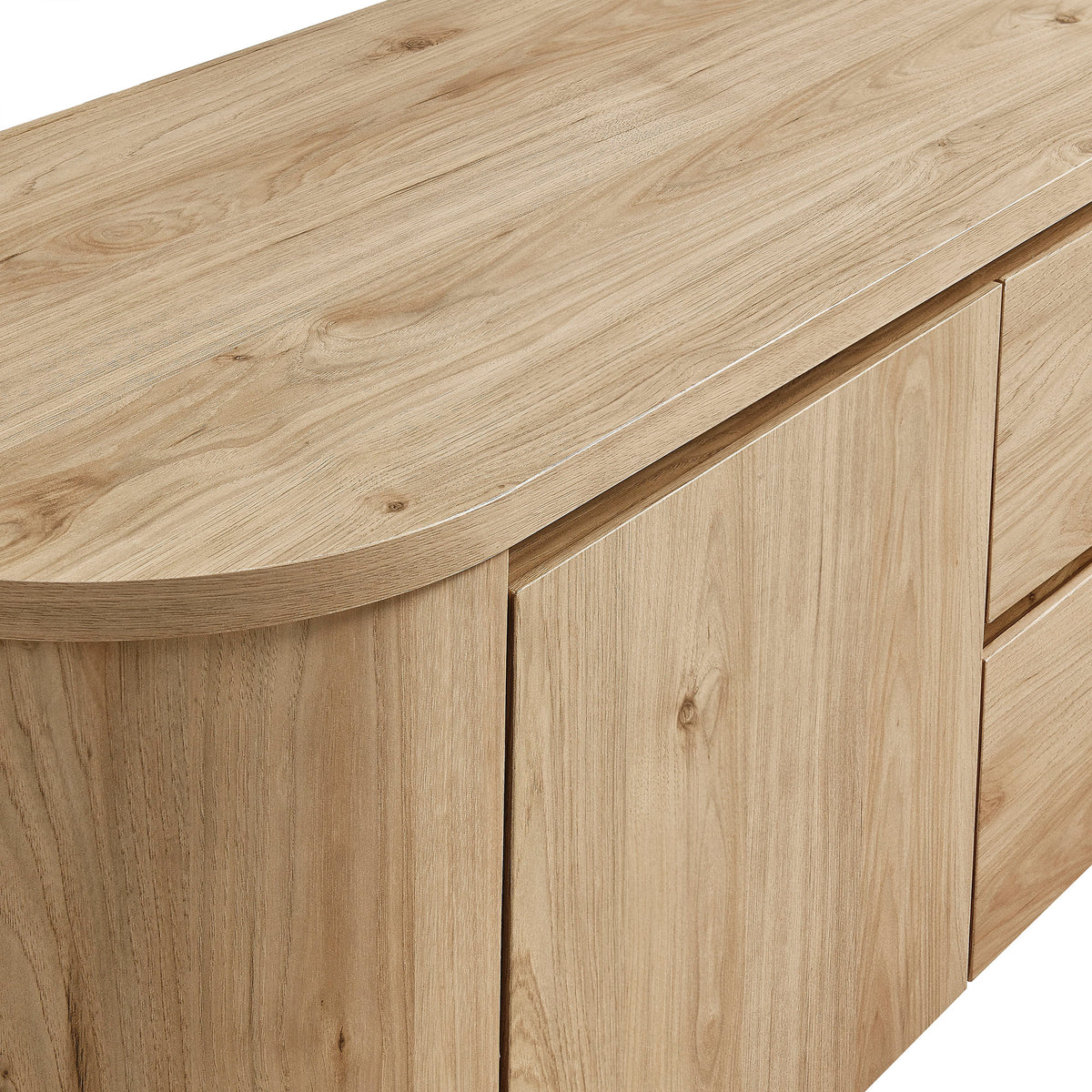 Duval 71 Inch Oval TV Cabinet - Light Oak