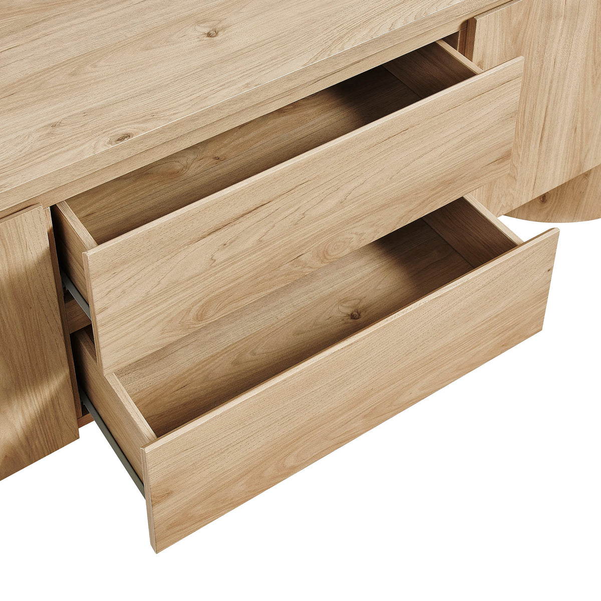 Duval 71 Inch Oval TV Cabinet - Light Oak