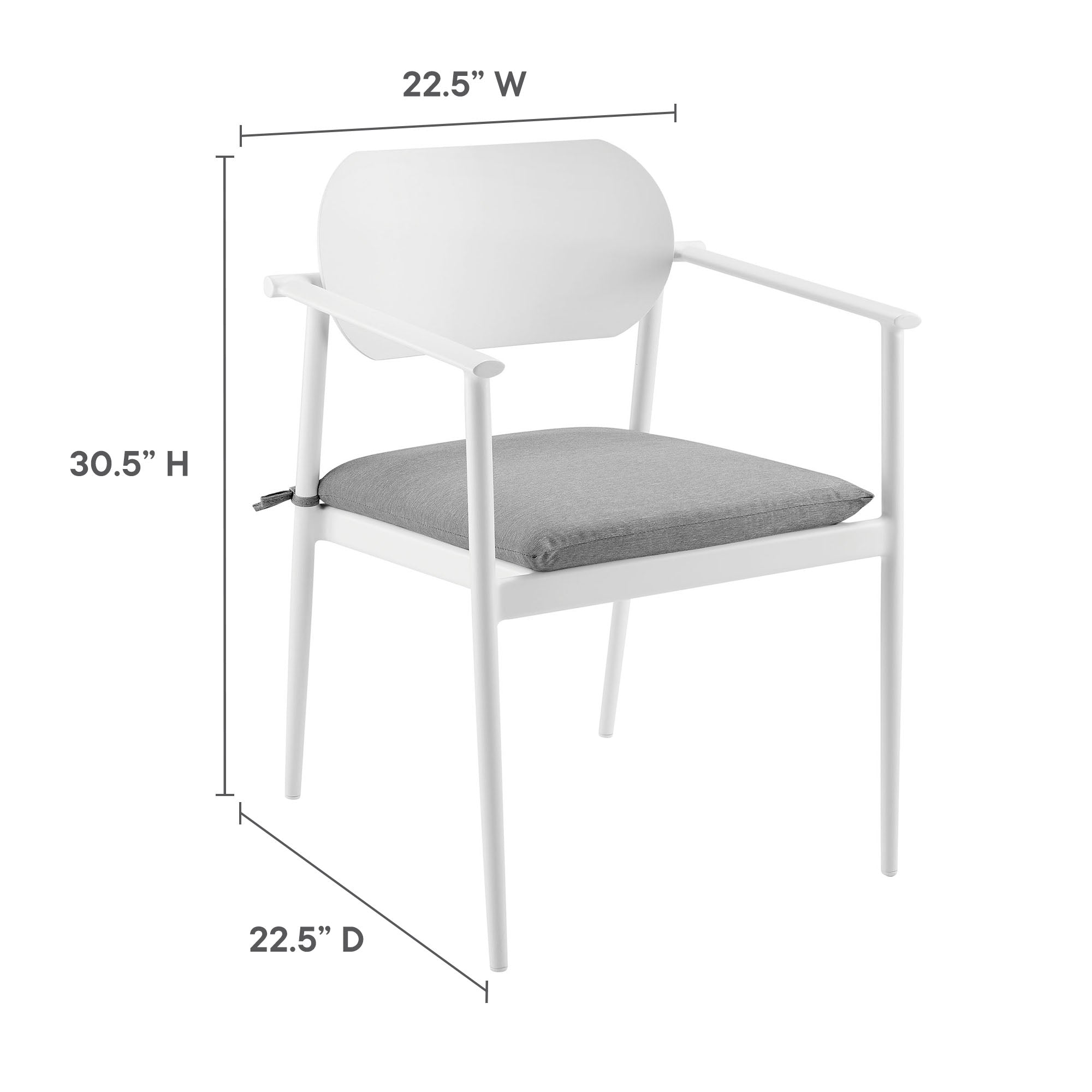 Aeris 7-Piece Outdoor Patio Aluminum Dining Set - White Light Gray