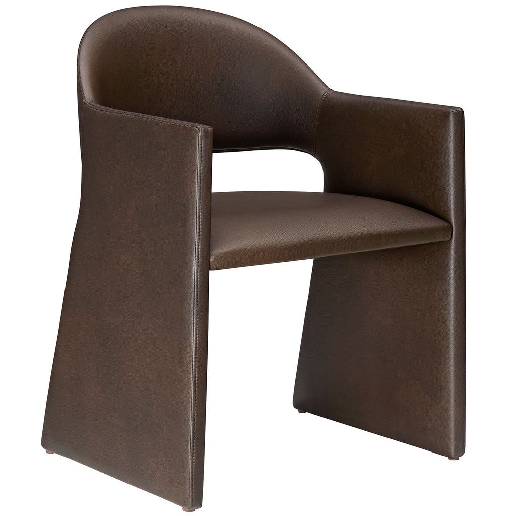 Talia Vegan Leather Dining Armchair - Espresso