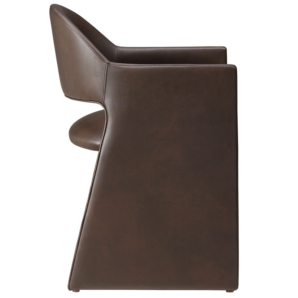 Talia Vegan Leather Dining Armchair - Espresso