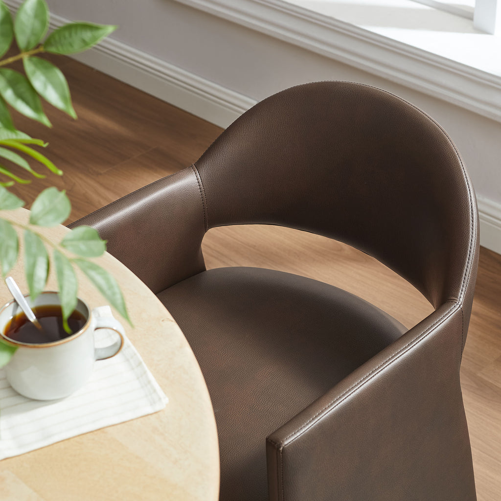 Talia Vegan Leather Dining Armchair - Espresso