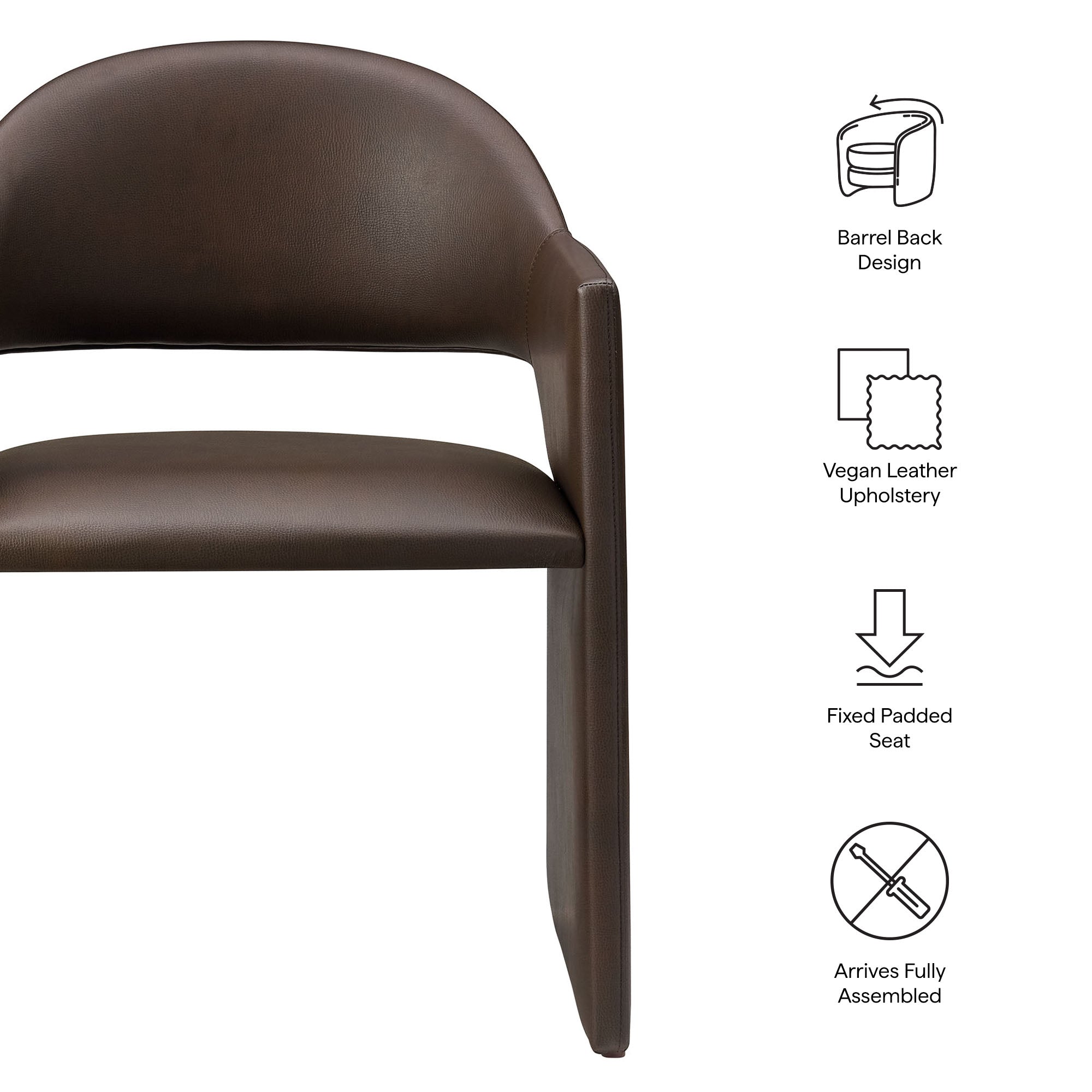 Talia Vegan Leather Dining Armchair - Espresso