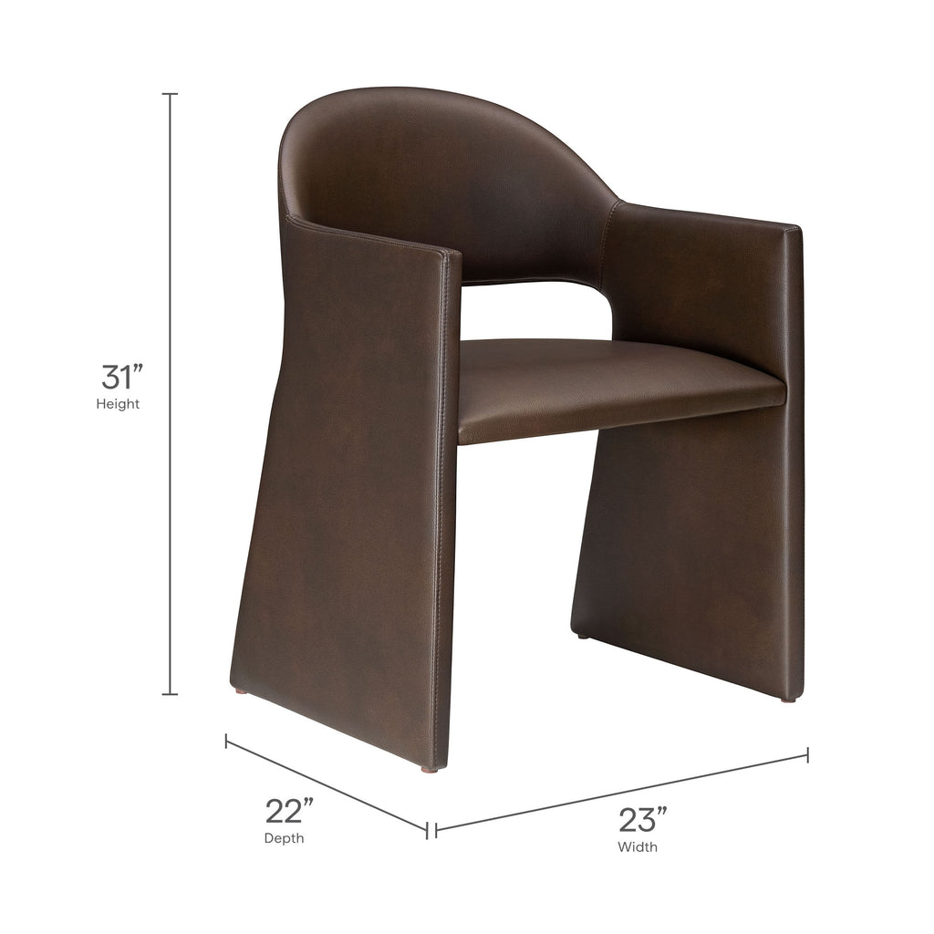 Talia Vegan Leather Dining Armchair - Espresso