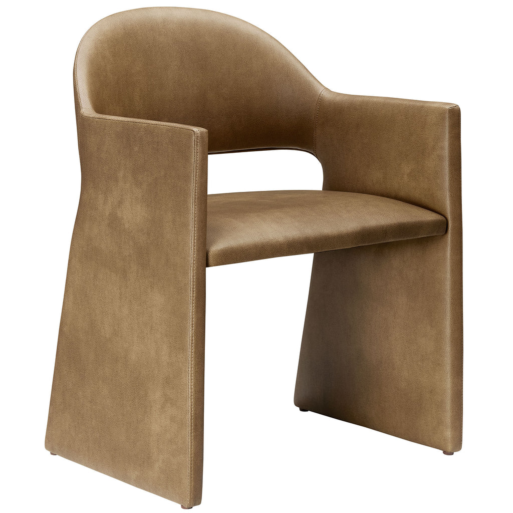 Talia Vegan Leather Dining Armchair - Toast